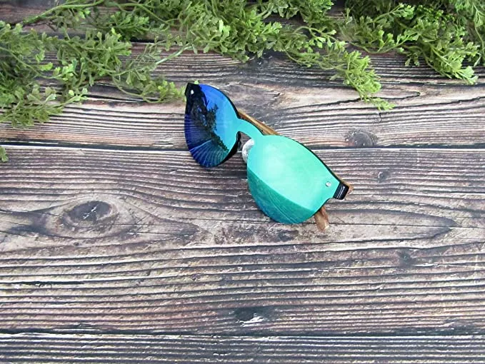 Wood Sunglasses for Men and Women, Retro One-Piece Wooden Polarized Sunglasses