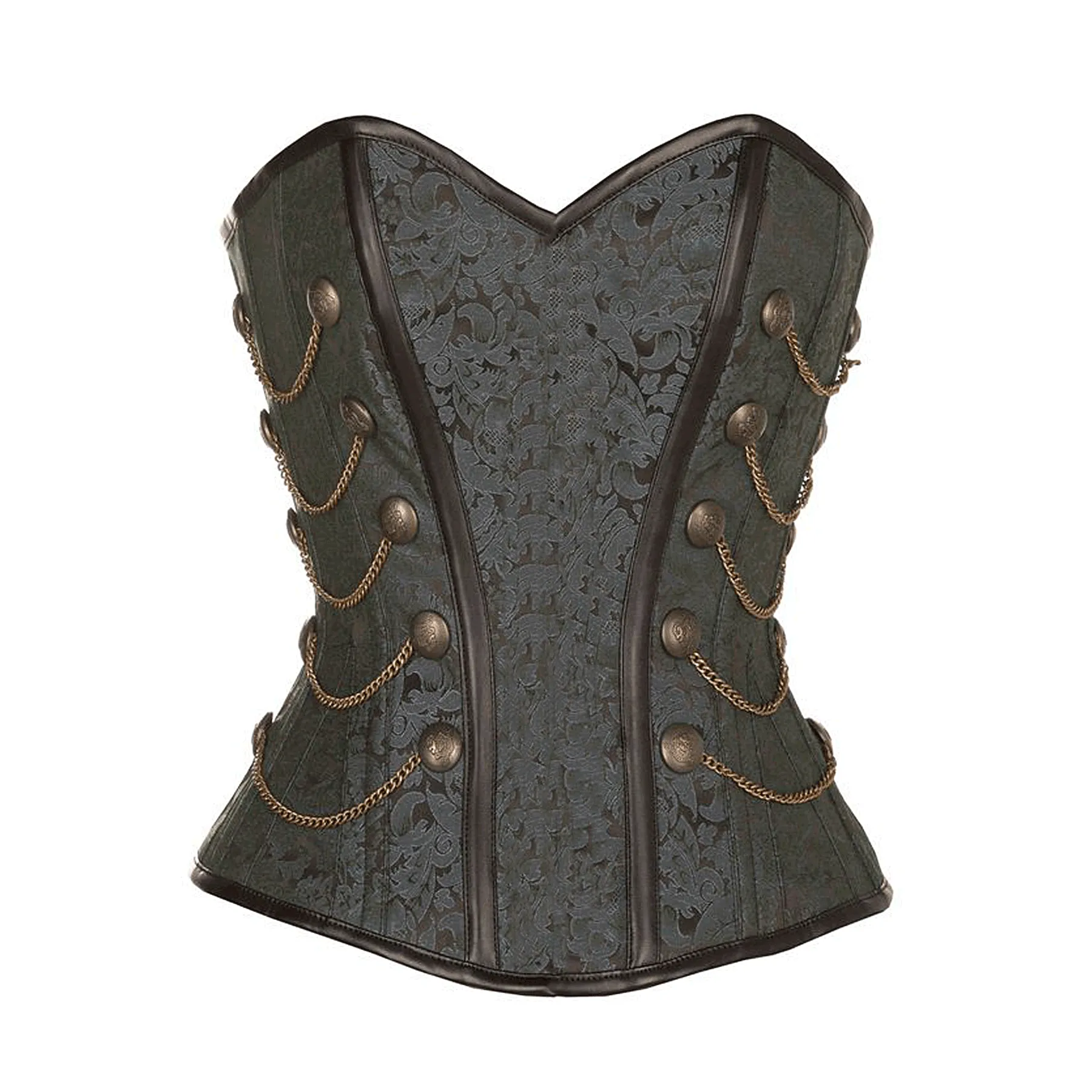 Wyile Black Steampunk Corset With Chains