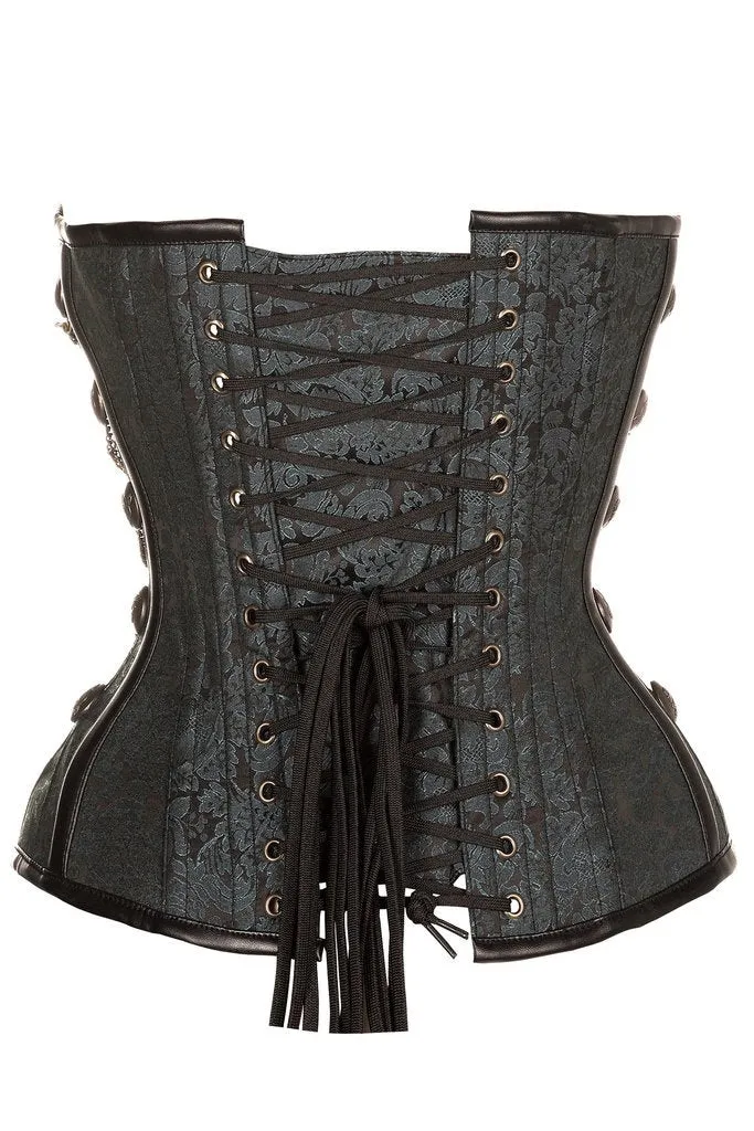 Wyile Black Steampunk Corset With Chains