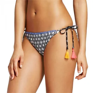 Xhilaration Women's String Bikini Swim Bottom Black / White Large