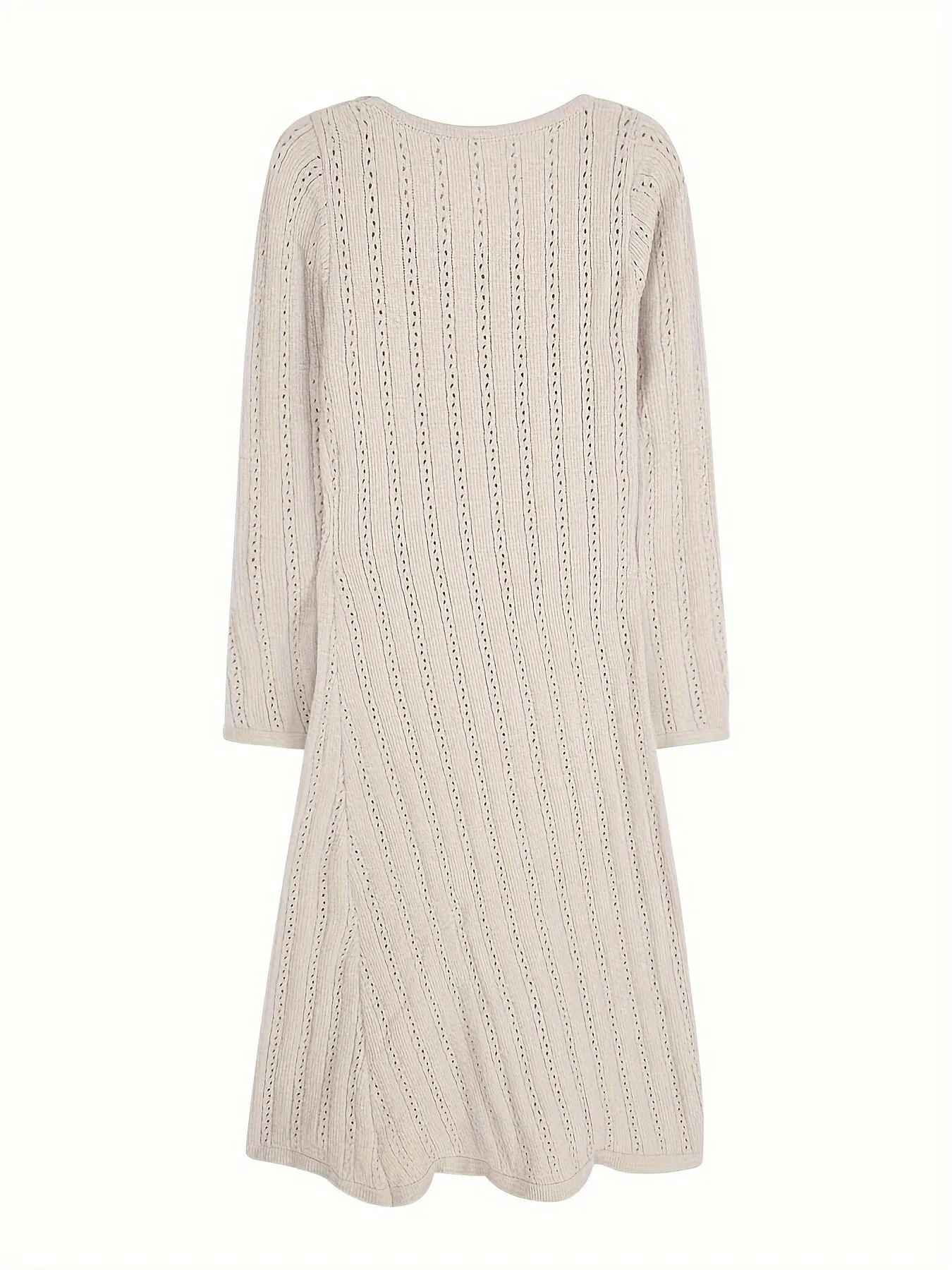 xieyinshe  Solid Textured Sweater Dress, Long Sleeve Maxi Causal Dress, Women's Clothing