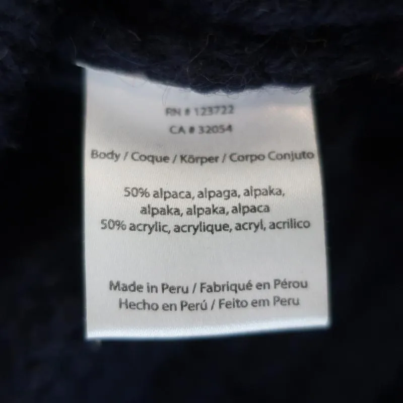 Xirena Apres Ski Sweater Simone Navy/Rainbow Ribbed Knit Size Extra Small