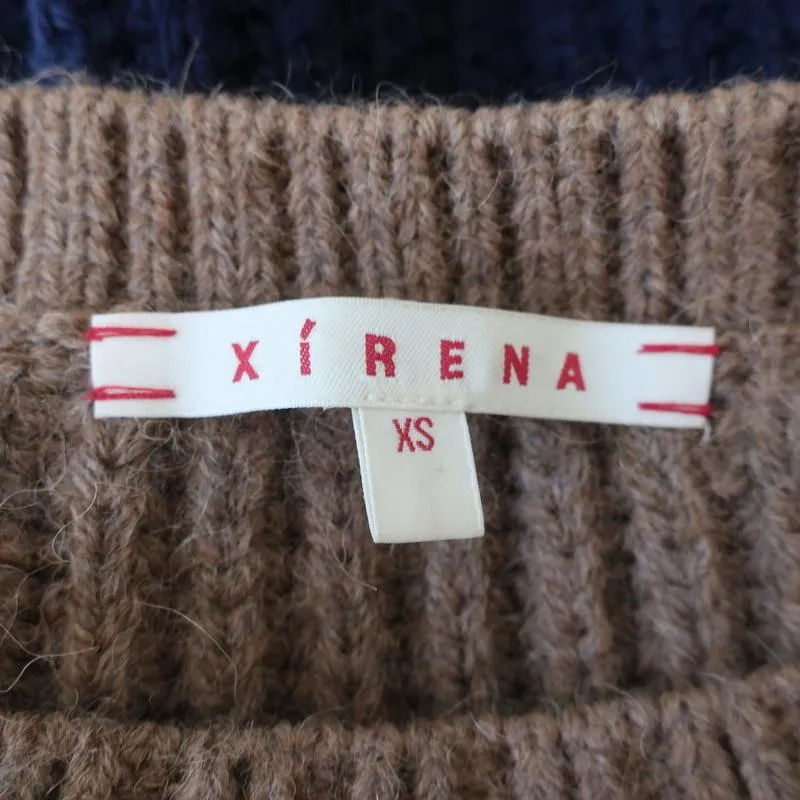 Xirena Apres Ski Sweater Simone Navy/Rainbow Ribbed Knit Size Extra Small