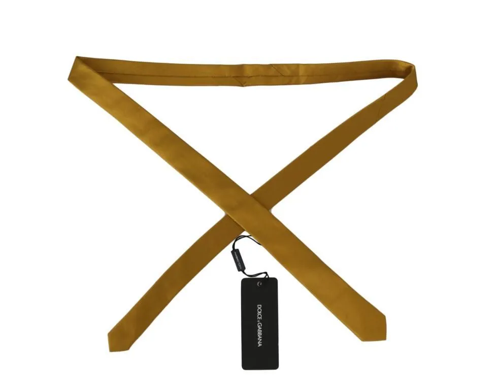 Yellow Silk Solid Slim Tie
