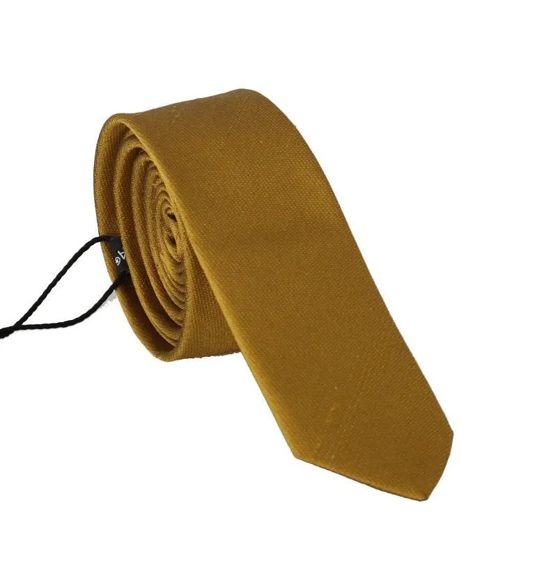 Yellow Silk Solid Slim Tie