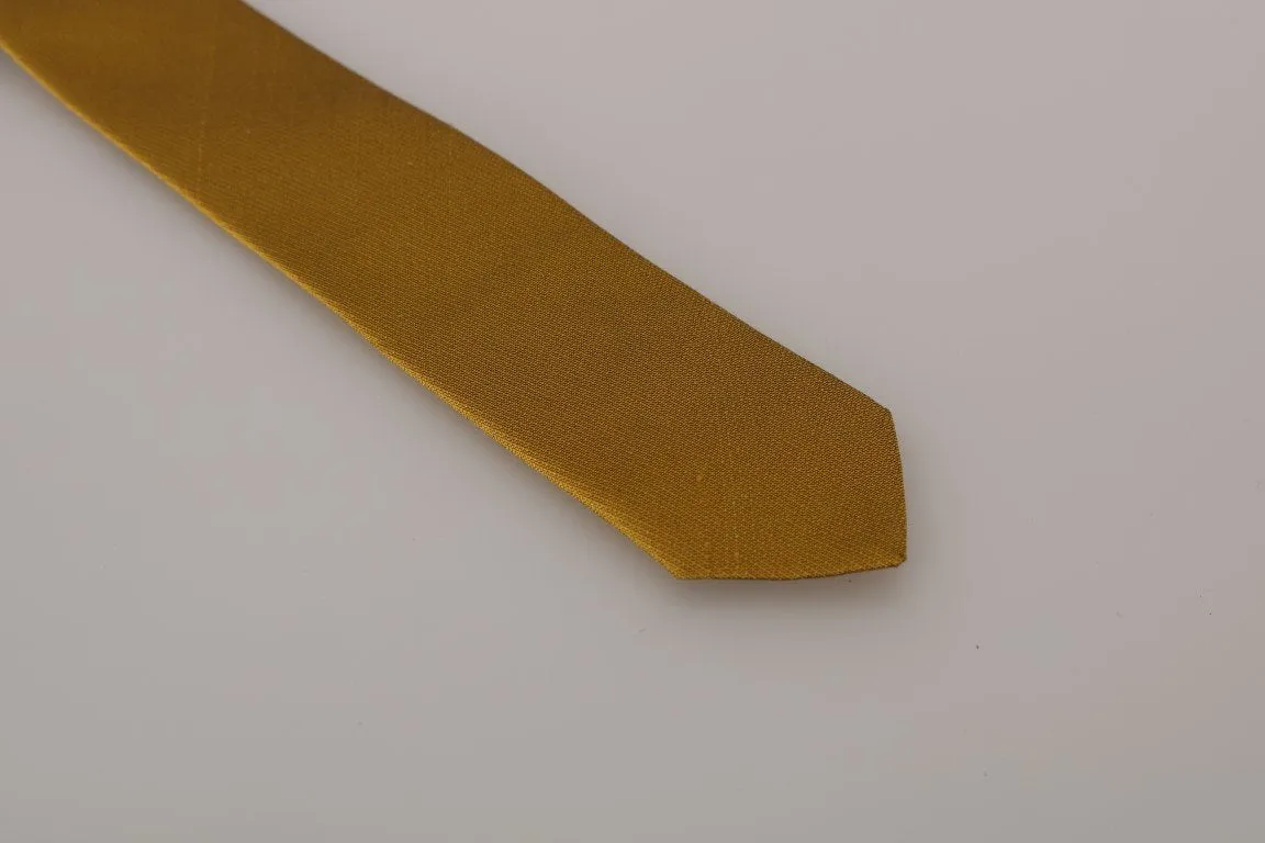 Yellow Silk Solid Slim Tie