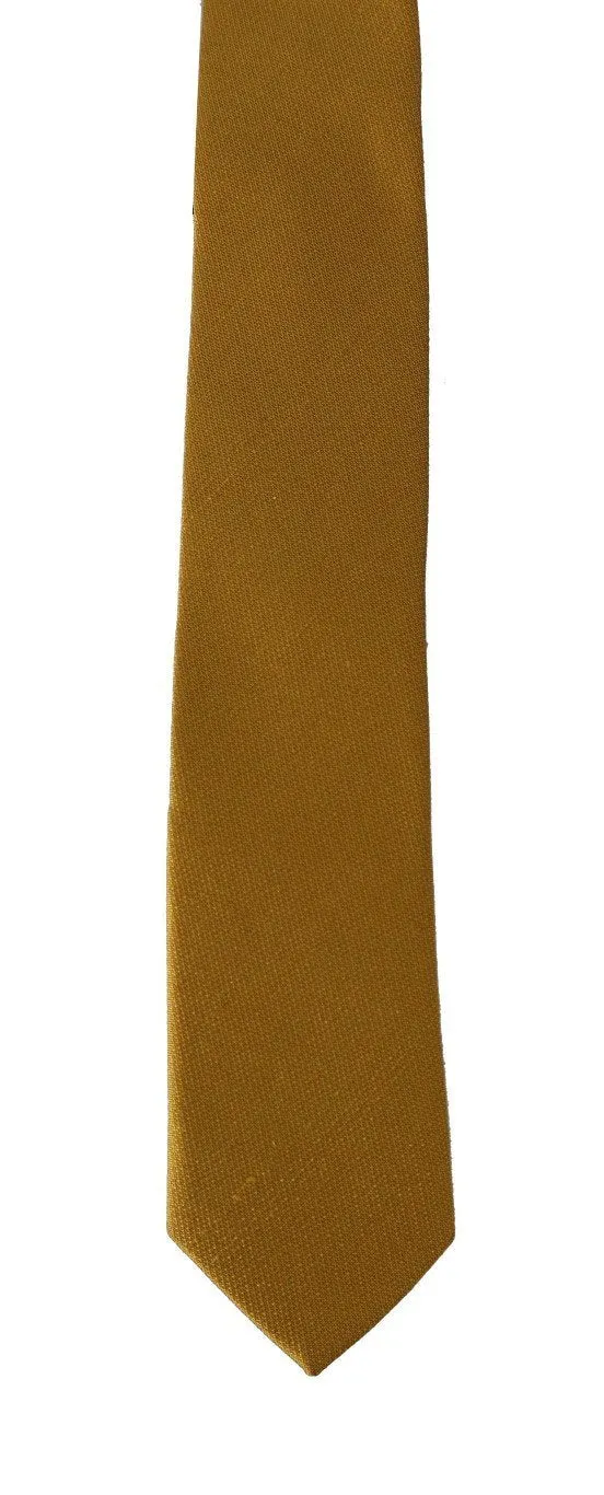 Yellow Silk Solid Slim Tie