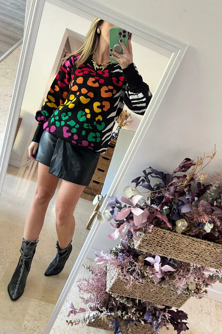 Zebra Leopard Sweater