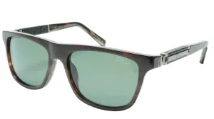 ZILLI Sunglasses Gunmetal and Brown with Titanium, Leather and Acetate ZI 65010 C03