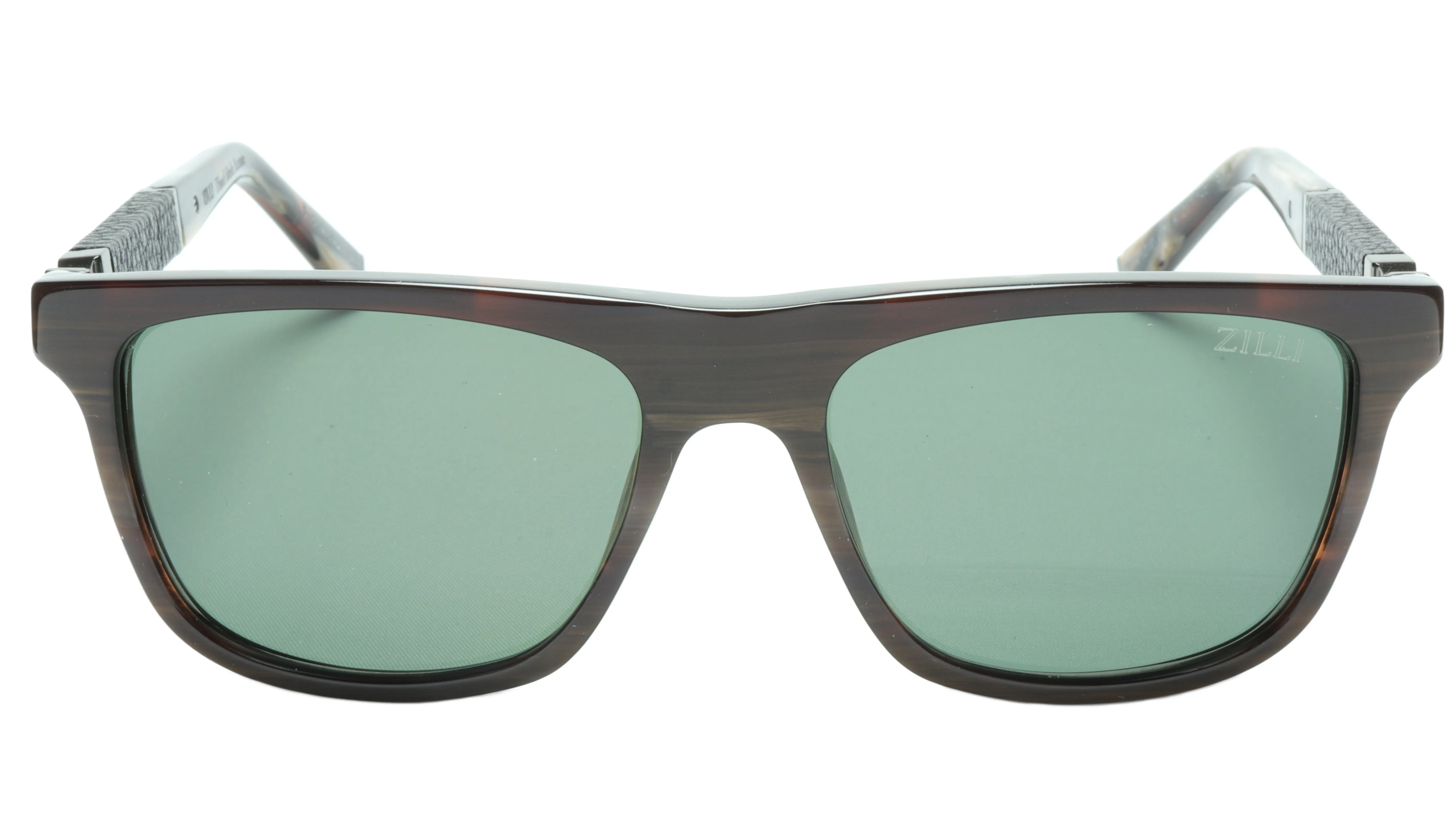 ZILLI Sunglasses Gunmetal and Brown with Titanium, Leather and Acetate ZI 65010 C03